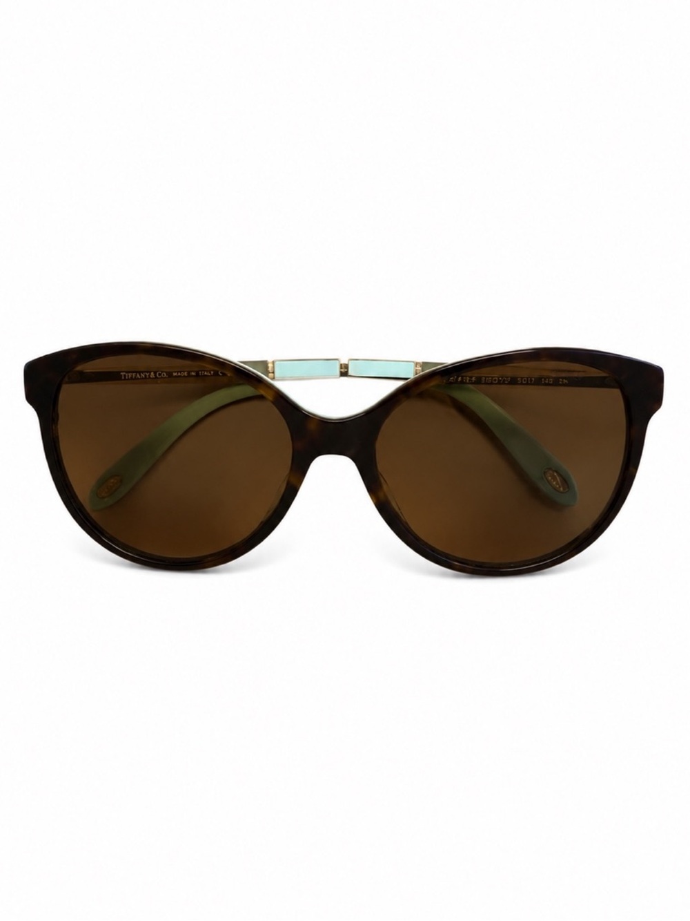 Tiffany & Co. Tortoise & Tiffany Blue Cat Eye Sunglasses - Picture 5 of 5